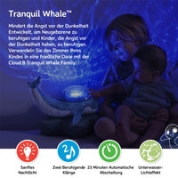 1 x RAW Customer Returns Cloud B Seabed Projector with Relaxing Night Light with Comforting Sounds Adjustable brightness 3 colors Auto power off Tranquil Whale Family - Blue - RRP €59.0