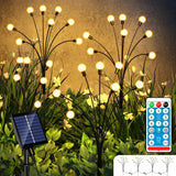 1 x RAW Customer Returns HomaVida Firefly Solar Garden Lights Outdoor Garden with Remote Control, Firefly Solar Lamps with 8 Modes, Pack of 4, Waterproof Outdoor Lamp for Footpath, Yard, Balcony, Garden Decoration, Warm White - RRP €23.94