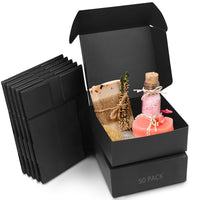 1 x RAW Customer Returns Kurtzy Cardboard Gift Boxes Black 50 pcs Boxes 12 x 12 x 5cm Cardboard Boxes with Lid Kraft Paper Gift Box to Assemble Yourself for Gifts, Wedding, Party, Christmas - RRP €29.5