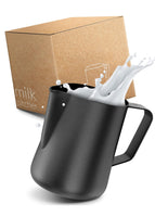 1 x RAW Customer Returns Lambda Coffee Barista milk jug stainless steel 350ml black-anthracite I milk foam jug milk jug portafilter accessories milk frother - RRP €19.15