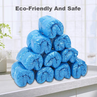 1 x RAW Customer Returns Disposable shoe covers, blue shoe covers, 100 pieces 50 pairs , tear-resistant and abrasion-proof overshoes, dirt-repellent and high-quality PE material, keep the room, the car, the carpet clean - RRP €22.8