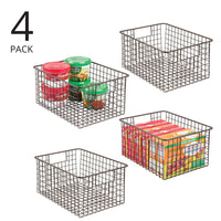 1 x RAW Customer Returns mDesign all-purpose metal wire basket flexible storage basket for the kitchen, pantry etc. 30.5 cm x 15.2 cm x 15.2 cm compact wire basket with handles bronze - RRP €20.45