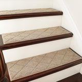 1 x RAW Customer Returns COSY HOMEER indoor stair mats 70x22cm 15 pieces , non-slip stair carpet for children, the elderly and dogs, machine washable stair mats, 100 polyester, TPE backing, beige - RRP €99.99