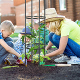 1 x RAW Customer Returns ThxToms garden trellis made of metal core 160CM with 20 plant clips Tomato cage plant support obelisk climbing frame trellis Trellis climbing aid Plants, tomatoes, roses, black - RRP €25.99