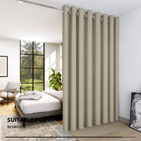 1 x RAW Customer Returns Deconovo Eyelet Curtains Living Room Curtain Opaque Blackout Curtain Bedroom Thick Thermal Curtain Cold Protection Thermal Curtain Heat Protection, 242 x 254 cm Height x Width , Beige, 1 Piece - RRP €47.99