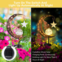 1 x RAW Customer Returns Herefun Moon Solar Lights Garden Decoration Terrace Decoration, Outdoor Solar Lamp for Outside, Elf Flower Fairy Waterproof Solar Light with Ground Spike, Applies to Terrace Balcony Post Path Lawn - RRP €27.53