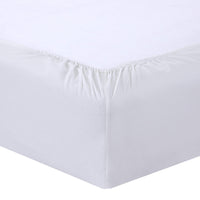 1 x RAW Customer Returns VISION - Fitted Sheet 200 x 200 cm - Color White - 100 cotton 57 Thread Count - 4 Elastic Corners - 30 cm Hat - RRP €19.02