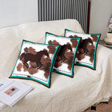 1 x Brand New Set of 2 pillowcases horse pillowcases 45 x 45 cm rustic western cowboy decorative pillow case decor cushion cover pillowcase reversible retro farmhouse horse teal blue brown throw decorative pillow - RRP €20.4