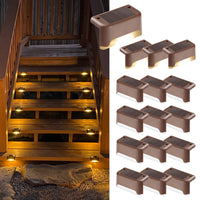 1 x RAW Customer Returns Solpex Solar Lights Outdoor, 16 Pack Stair Light Waterproof LED Lighting for Outdoor Stairs Steps Fence Yard Patio Gutter Pathway Decoration Warm White - RRP €31.99