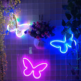 1 x RAW Customer Returns Nordstylee Butterfly Shape Neon Sign Hanging Decorative USB or Battery Powered for Home Bedroom Bar Restaurant Christmas Birthday Party Gift Art Light Pink - RRP €13.99