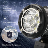 1 x RAW Customer Returns Kairiyard Round LED High Beam EVO 90W 6000K 9000lm Additional Light Motorcycle High Beam Headlight Spotlight Beam Flash Dual Mode CNC Tempered Glass IP68 - RRP €72.99