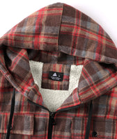 1 x RAW Customer Returns SwissWell Men s Shirt Jacket Thick Plaid Flannel Jacket Plush Lining Leisure Lined Hoodie Men s Fleece Hoodie Winter Jacket with Pockets Brown L  - RRP €58.8