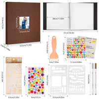 1 x Brand New DazSpirit Self-Adhesive Photo Album, 32 33cm Large Linen Cover Scrapbook, with Scraper, Metal Pen, Stickers, Templates, DIY Photo Album for Families, Couples, Babies, Travel 20 Sheets 40 Pages, Gray  - RRP €17.14