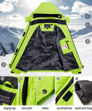 1 x RAW Customer Returns TACVASEN Women s Warm Transition Jacket Winter Lined Trekking Skiing Jacket with Waterproof Zipper, Fluorescent Green, S - RRP €76.98