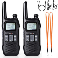 1 x RAW Customer Returns Radioddity PR-T1 PMR446 Walkie Talkie Set with LC Display, Radio 4KM Range, 16 Channels PMR446 License-Free Rechargeable Battery with Headset for Adventure, Outdoor Activities, Camping, 2 Pieces - RRP €39.31