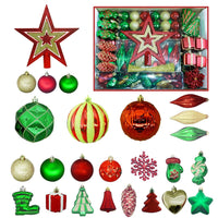 2 x Brand New Christmas balls 100 pieces Christmas tree balls Christmas decoration, Christmas tree decorations, baubles, tree top star, reusable tree decorations, Merry Christmas red and green  - RRP €60.1