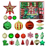 1 x Brand New Christmas balls 100 pieces Christmas tree balls Christmas decoration, Christmas tree decorations, Baubles, Tree Top Star, reusable tree decorations, Merry Christmas red and green  - RRP €30.05