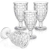 2 x Brand New Dicunoy 4 Pack Water Glasses Goblets, 350ml Vintage Glass Wine Goblets, Drinking Glass With Stem, Clear Iced Drinks Glasses, Heavy Romantic Mixed Cups - RRP €34.34