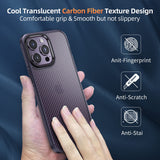 2 x Brand New WSKEN Compatible with iPhone 14 Pro Max Case, Carbon Fiber Texture Design Slim Shockproof Scratch-Resistant Translucent Case for Men Women - Deep Purple - RRP €26.2