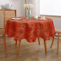 8 x Brand New Arquiel Floral Round Tablecloth, Resistant Jacquard Fabric Tablecloth, Washable Stain-Resistant Polyester Tablecloth for Kitchen Dining Room Parties 152x152cm  - RRP €163.2