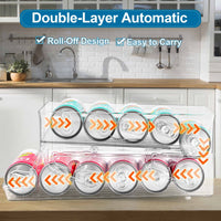 1 x RAW Customer Returns HNNJCK Refrigerator Organizer Cans Can Dispenser Refrigerator Drinks Organizer, Foldable Can Holder Refrigerator Organizer Bottles for 250ml 330ml Beverage Cans Beer Soda Cans - BPA Free - RRP €20.15