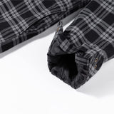 1 x Brand New Coevals Club Men s Flannel Jacket Shirt Sherpa Lumberjack Shirt Flannel Shirt Long Sleeve Checked Press Studs Cotton Winter Shirt Black Grey 9 M  - RRP €50.41