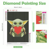 1 x Brand New QENSPE Diamond Painting Baby Yoda, Valentine s Day Diamond Painting Children Adults 5D Diamond Painting Pictures Children Yoda Diamont Painting Daiments Painting Diamonds Painting Diamond Painting 30x40cm - RRP €8.22