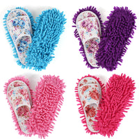 3 x RAW Customer Returns WPAJIRZO 4x Mop Shoes Microfiber Cleaning Slippers Floor Cleaning Slippers Washable Reusable Mop Shoes for Bathroom Office Kitchen Floral Pattern Size 40-42 - RRP €81.66