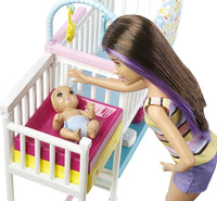 1 x RAW Customer Returns Barbie Skipper Nap Time, Kangaroo Doll with Babies and Accessories, Gift for Girls and Boys 3-9 Years Mattel GFL38  - RRP €39.64