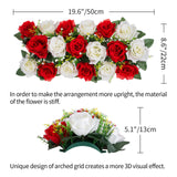 1 x RAW Customer Returns BLOSMON Roses Artificial Flowers Wedding Decoration Artificial Flowers 10 Pcs Red White Rose Table Decoration Wedding Artificial Flower Silk Flowers Bouquet Arrangement For Home Baby Shower Table Centerpiece Decoration - RRP €30.0