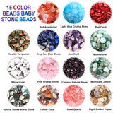 10 x Brand New UPINS Gemstone Beads, 893 Pieces Irregular Gemstone Beads Set 15 Colors Natural Stone Beads Crystal Stone Beads for Jewelry Necklace Bracelet Earrings Crafts - RRP €149.9