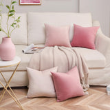 1 x RAW Customer Returns Topfinel 45 x 45 cm cushion covers, pink, set of 4, velvet gradient cushion covers, sofa cushion, decorative cushion, couch cushion, decoration for sofa, bedroom, living room, bed - RRP €22.18