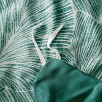 1 x RAW Customer Returns Nayoroom bed linen 200x220 green dark green leaves pattern duvet cover microfiber tropical palm leaves reversible bed linen set with zipper and 2 x pillowcase 80 x 80 cm - RRP €36.29