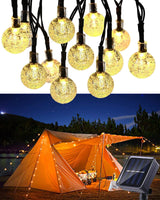 1 x RAW Customer Returns Qedertek Solar Fairy Lights Outdoor 11M 60 LED Fairy Lights Outdoor Solar Waterproof IP65, 8 Modes Solar Fairy Lights Outdoor with Crystal Balls for Garden, Patio, Balcony, Wedding, Party Warm White  - RRP €20.39