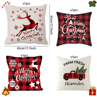 12 x Brand New Yuille 4 pieces pillowcase Merry Christmas, Christmas pillowcases, Christmas pillow, Christmas cushion cover, Christmas decorative pillow, Christmas decorative pillowcase, 45 x 45 cm - RRP €118.92