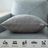 1 x RAW Customer Returns Topfinel Cushion Covers Plain Chenille Decorative Cushion Cover with Hidden Zipper for Sofa Car Bed Set of 2 40 x 80 cm Squirrel Grey - RRP €18.83