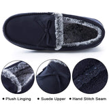 1 x Brand New DL Slippers Men s Plush Moccasins Slippers with Memory Foam Winter Warm Slippers for Men Faux Fur Lined Closed Toes Non-Slip Rubber Sole Slippers Slippers, 45 EU - RRP €24.99