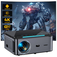 1 x RAW Customer Returns XIWBSY 4K Projector, Native 1080P Home Cinema Video Projector, Full HD, 18000 Lumens, 5G WiFi Bluetooth Projector, 4P 4D Keystone Correction 300 Inch Display, Compatible with TV - RRP €201.66