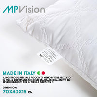 1 x RAW Customer Returns MP VISION - Memory Foam Pillow - Memory Foam Pillow - Memory Pillow - Hypoallergenic and Breathable - 100 Made in Italy - RRP €24.49