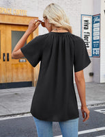 1 x RAW Customer Returns Beluring Women s Short Sleeve Summer Sexy V-Neck Basic T-Shirt, Black, XL - RRP €24.0