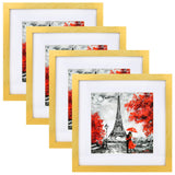 3 x Brand New BEYAHELA picture frame 20x20 cm gold set of 4, wooden picture frame, with passepartout 12x12cm picture frame, HD glass MDF wooden frame, poster frame, for hanging standing, for photos, posters, puzzles - RRP €73.5