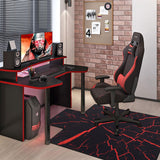 1 x RAW Customer Returns SHACOS Gaming Floor Protection Mat for Hard Floors Carpet Scratch-Resistant Non-Slip Black Chair Mat Gaming Floor Mat Office Chair Mat Chair Mats with Lip Office Chair Mat 90x120 cm Red - RRP €19.82