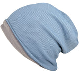 1 x Brand New VIAUMBR Hat Women Men Slouch Beanie Soft Warm Inner Lining Winter Hat Hood Knitted Hat Hiking Winter Autumn Light Blue - RRP €27.6