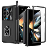 2 x RAW Customer Returns Doeshine Case for Samsung Galaxy Z Fold 4, Mobile Phone Case with S Pen Slot Stand, Full Body Case with Screen Protector, Camera Protection Cover, Anti-Shock Protective Case with Hinge Protection Black  - RRP €48.38