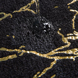 1 x RAW Customer Returns QJHOMO bath mat non-slip washable bath rug, black bathroom carpet, gold decorative carpet luxury bathroom accessories, soft microfiber absorbent bath carpet for bathroom bathtub, 60 x 90 cm - RRP €33.26