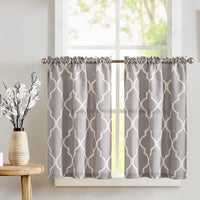 1 x RAW Customer Returns TOPICK sheer curtain kitchen curtain bistro curtain linen look opaque curtain privacy gauze scarves sheer curtains window scarf for living room country house 2 pieces 65Wx60H cm light grey - RRP €20.16