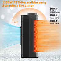 1 x RAW Customer Returns Heizl fter Energiesparend, 1500W Keramik Heizl fter Leise, mit Fernbedienung und Touch-LED, 60 Oszillation, 3x Heizstufen, 2-12H Timer, Mehrfachschutz, Heizung Elektrisch f r Bad, Wohnzimmer, B ro - RRP €60.49