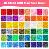 1 x RAW Customer Returns Frendour beads for bracelets, 16,000 pieces, 48 colorful 3 mm beads set for bracelets, necklaces, earrings, glass beads with smiley and letter beads for adults DIY jewelry making - RRP €11.09