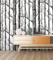 1 x RAW Customer Returns myforHD Self-adhesive Wallpaper Wall Paper Tree Self-adhesive Film Decorative Film Furniture Film Adhesive Film PVC Vinyl Wall Sticker White Birch Wallpapers Decorative Stickers for Furniture Wall Door Waterproof - RRP €21.99