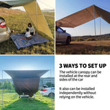 1 x RAW Customer Returns Car Awning 300 x 200 cm Waterproof Sun Shade Camping Rear Tent UV Protection Car Awning Tarp Ideal for Car SUV Outdoor Camping, Side Rear Mounted - RRP €40.32